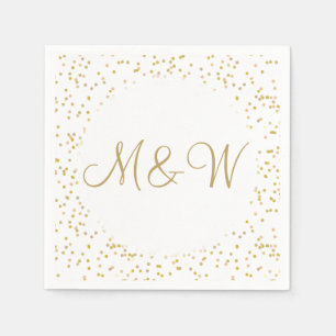 Gold Monogram Initials Script Gold Dust Serviette