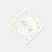 Gold Monogram Initials Script Gold Dust Serviette (Ecke)