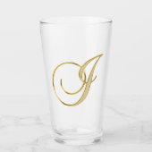 Gold Monogram J Glass Glas (Vorderseite)