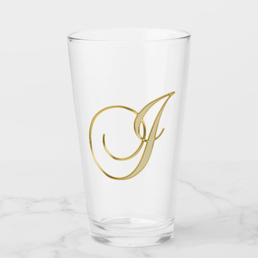 Gold Monogram J Glass Glas (Vorderseite)