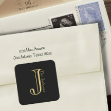 Gold Monogram J und Name auf einer beliebigen Farb