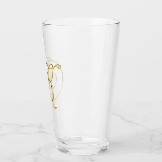 Gold Monogram K Glas (Links)