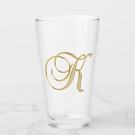 Gold Monogram K Glas (Vorderseite)
