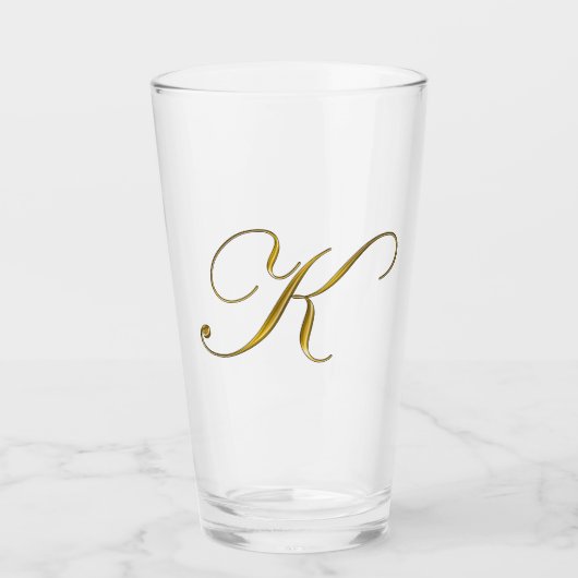 Gold Monogram K Glas (Vorderseite)