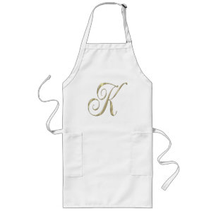 Gold Monogram K Initial GRILLEN Schürze