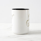 Gold monogram K initials Merchandise Zweifarbige Tasse (Mittel)