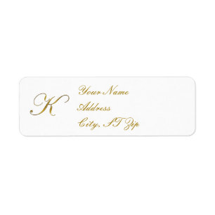 Gold Monogram K Maßgeschneiderte Rücksendeadressen