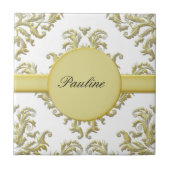 Gold Monogram-Keramik Fliese (Vorderseite)