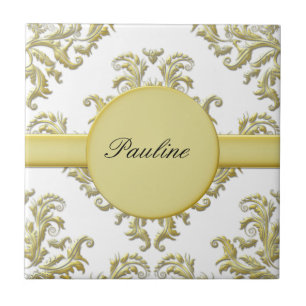 Gold Monogram-Keramik Fliese