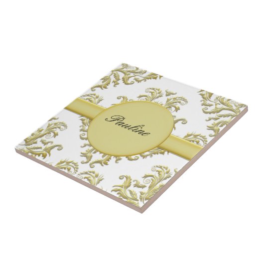 Gold Monogram-Keramik Fliese (Seite)