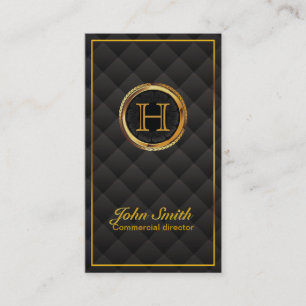 Gold Monogram Kommerziell Director Business Card Visitenkarte