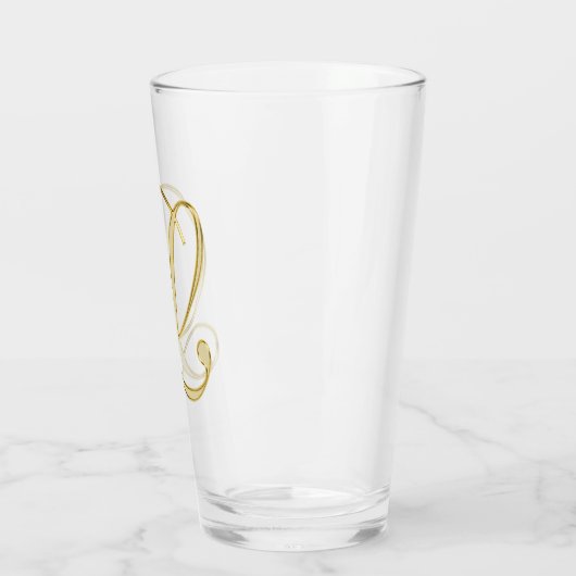 Gold Monogram L Glass Glas (Links)