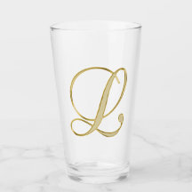 Gold Monogram L Glass
