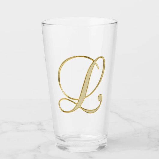 Gold Monogram L Glass Glas (Vorderseite)
