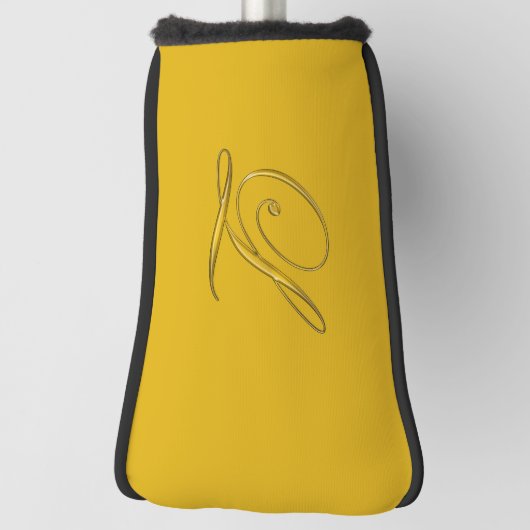Gold Monogram L Initial Golf Headcover (Rotieren 90)