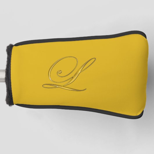 Gold Monogram L Initial Golf Headcover (Vorderseite)