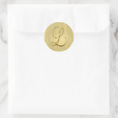 Gold Monogram L Siegel Wedding Invitation Holiday Runder Aufkleber (Tasche)