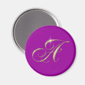 Gold Monogram Letter A Magnet (Vorderseite/Rückseite)