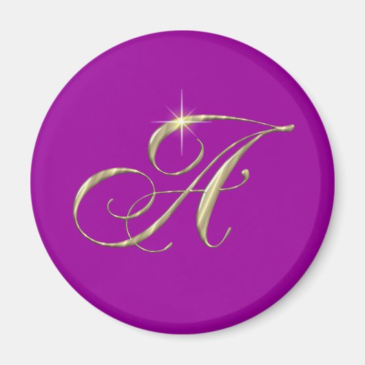 Gold Monogram Letter A Magnet (Vorne)