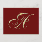Gold Monogram Letter A Postkarte (Vorderseite)
