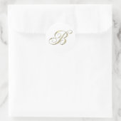 Gold Monogram Letter B Runder Aufkleber (Tasche)