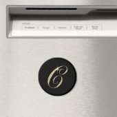 Gold Monogram Letter C Initials Magnet (In Situ (Geschirrspüler))