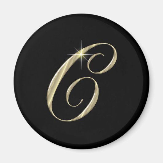 Gold Monogram Letter C Initials Magnet (Vorne)