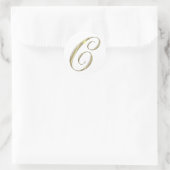 Gold Monogram Letter C Initials Runder Aufkleber (Tasche)