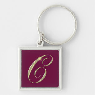 Gold Monogram Letter C Initials Schlüsselanhänger
