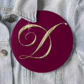 Gold Monogram Letter D Initials Button (Beispiel)