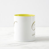 Gold Monogram Letter D Initials Tasse (Zentrum)