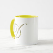 Gold Monogram Letter D Initials Tasse (Vorderseite Links)