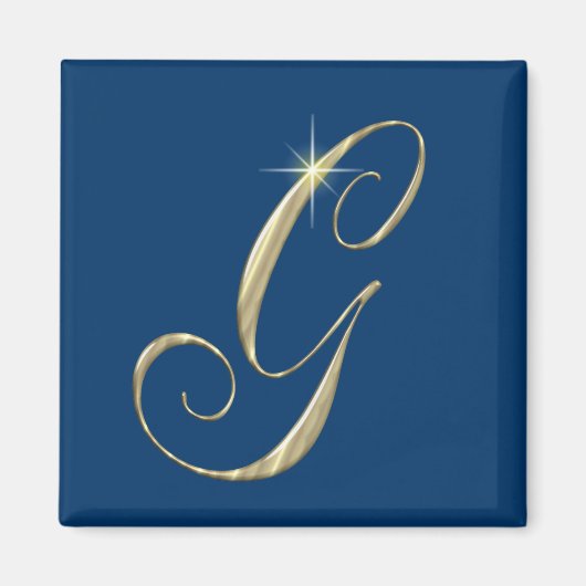 Gold Monogram Letter G Initials Magnet (Vorne)