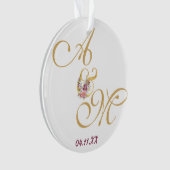 Gold MONOGRAM Letter WEDING PERSONALISIERT Ornament (Vorderseite)