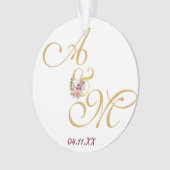 Gold MONOGRAM Letter WEDING PERSONALISIERT Ornament (Vorderseite)