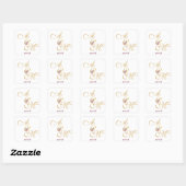 Gold MONOGRAM Letter WEDING PERSONALISIERT Quadratischer Aufkleber (Blatt)