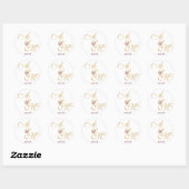 Gold MONOGRAM Letter WEDING PERSONALISIERT Runder Aufkleber (Blatt)