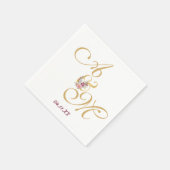 Gold MONOGRAM Letter WEDING PERSONALISIERT Serviette (Ecke)