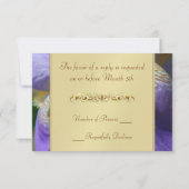 Gold Monogram Lila Iris UAWG Einladung (Rückseite)
