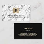 Gold Monogram Logo Moderne Marmorkonstruktion Visitenkarte (Vorne/Hinten)