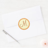 Gold Monogram M Damask Wedding Sticker (Umschlag)
