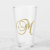 Gold Monogram M Glas (Vorderseite)