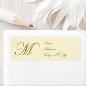 Gold Monogram M Maßgeschneiderte Rücksendeadressen (Insitu)