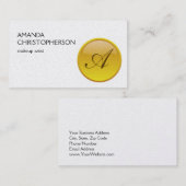 Gold Monogram Makeup Artist Business Card Visitenkarte (Vorne/Hinten)