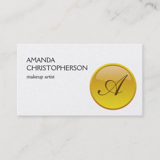 Gold Monogram Makeup Artist Business Card Visitenkarte (Vorderseite)