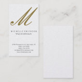 Gold Monogram Modern Simple Business Card Visitenkarte (Vorne/Hinten)