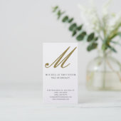Gold Monogram Modern Simple Business Card Visitenkarte (Stehend Vorderseite)