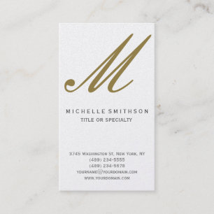 Gold Monogram Modern Simple Business Card Visitenkarte