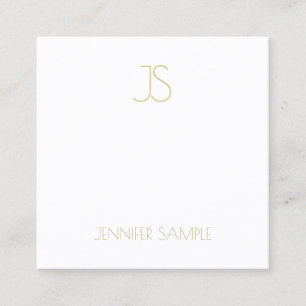 Gold Monogram Modern Simple Schlicht Sophisticed Quadratische Visitenkarte