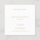 Gold Monogram Modern Simple Schlicht Sophisticed Quadratische Visitenkarte (Rückseite)
